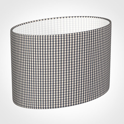 40cm Straight Oval Shade in Grey Longford Gingham