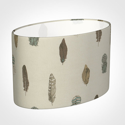 45cm Straight Oval Shade in Stone Featherdown