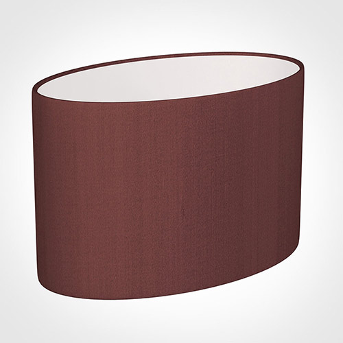 45cm Straight Oval Shade in Old Red Faux Silk