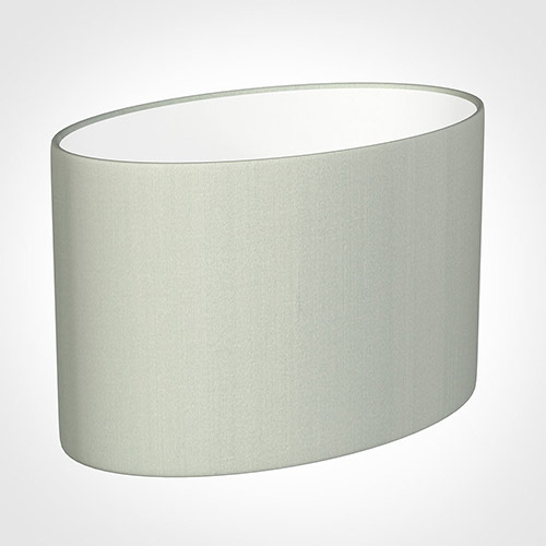 45cm Straight Oval Shade in Soft Grey Faux Silk