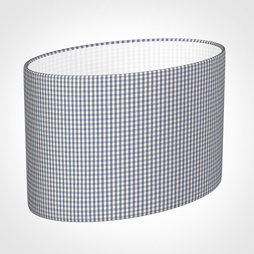 45cm Straight Oval Shade in Blue Longford Gingham