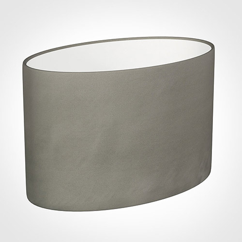 45cm Straight Oval Shade in Pewter Satin