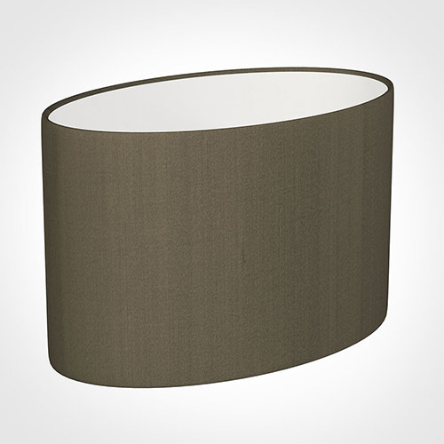 45cm Straight Oval Shade in Bronze Brown Silk