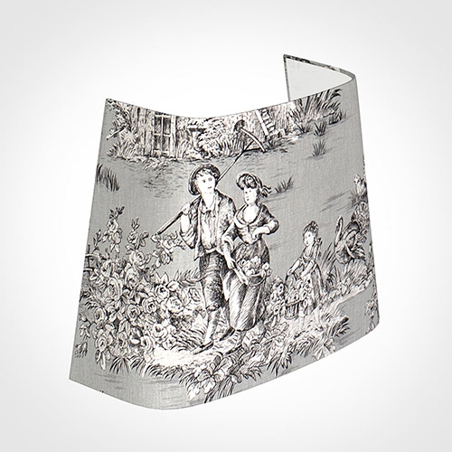 22cm Penrose Half Shade in Grey Pastoral Toile de Jouy
