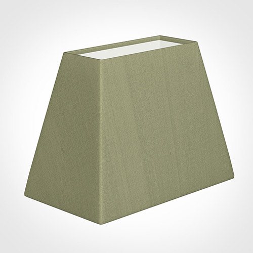 36cm Sloped Rectangle Shade in Pale Green Faux Silk