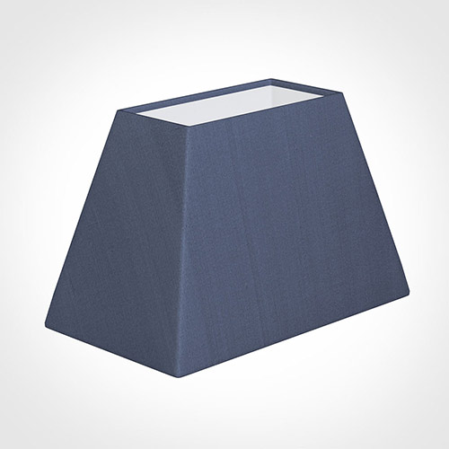 46cm Sloped Rectangle Shade in Blue Faux Silk