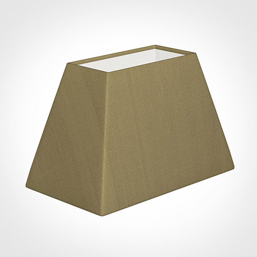 46cm Sloped Rectangle Shade in Dull Gold Faux Silk
