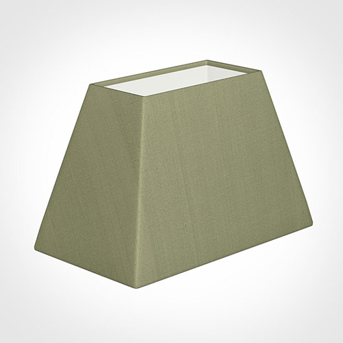 46cm Sloped Rectangle Shade in Pale Green Faux Silk