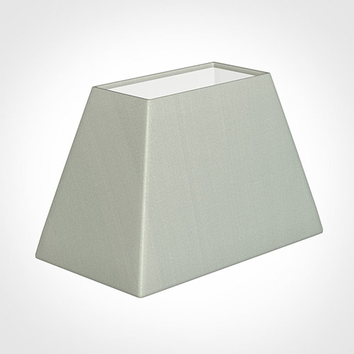 46cm Sloped Rectangle Shade in Soft Grey Faux Silk