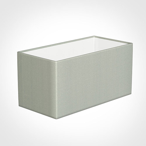 30cm Straight Rectangle Shade in Soft Grey Faux Silk