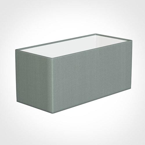 35cm Straight Rectangle Shade in Aquamarine Faux Silk