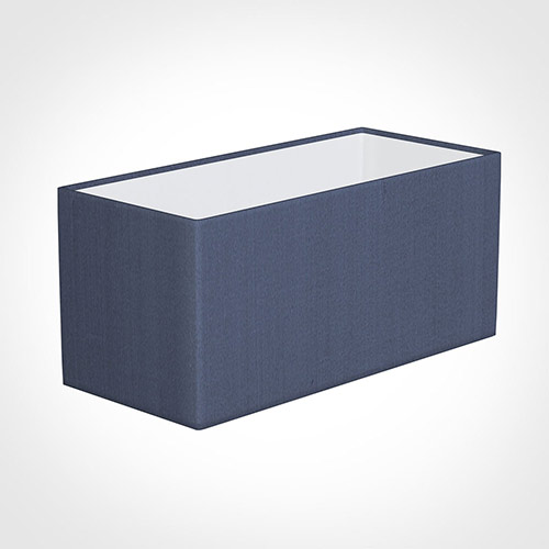 35cm Straight Rectangle Shade in Blue Faux Silk