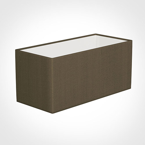 35cm Straight Rectangle Shade in Bronze Faux Silk