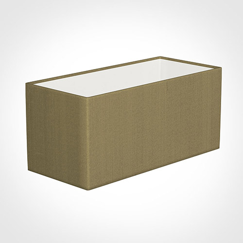 35cm Straight Rectangle Shade in Dull Gold Faux Silk