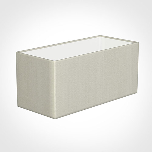 35cm Straight Rectangle Shade in Pearl Faux Silk