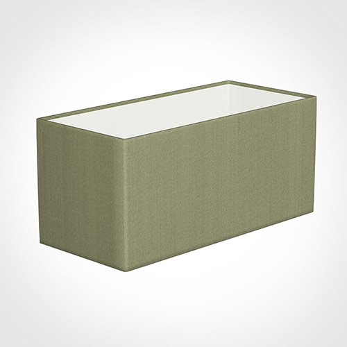 35cm Straight Rectangle Shade in Pale Green Faux Silk