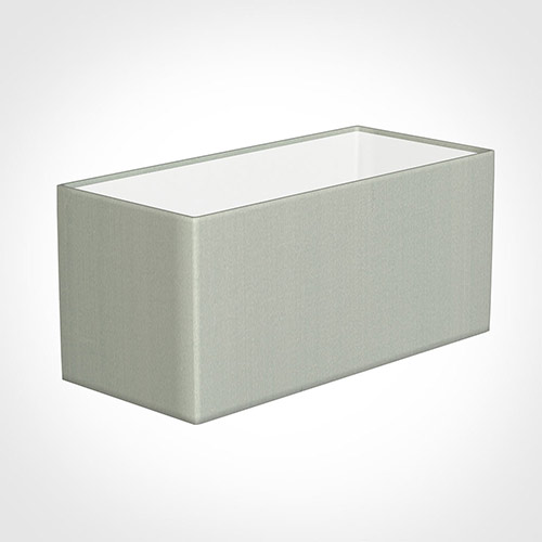 35cm Straight Rectangle Shade in Soft Grey Faux Silk