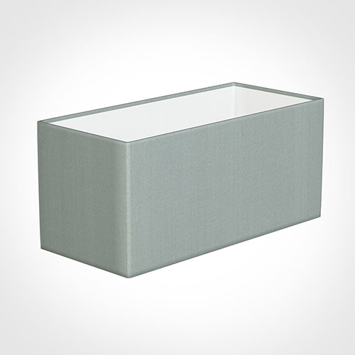 35cm Straight Rectangle Shade in French Grey Silk