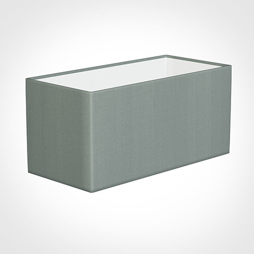 40cm Straight Rectangle Shade in Aquamarine Faux Silk