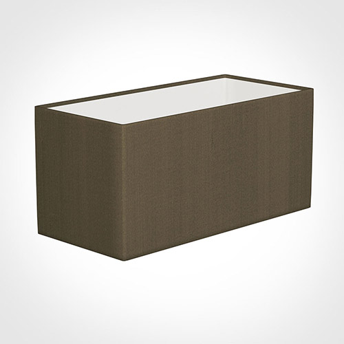 40cm Straight Rectangle Shade in Bronze Faux Silk