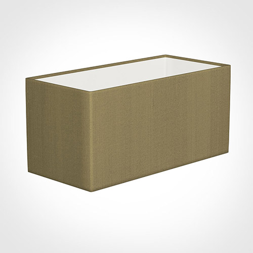 40cm Straight Rectangle Shade in Dull Gold Faux Silk