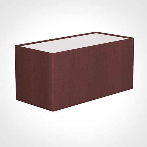 40cm Straight Rectangle Shade in Old Red Faux Silk