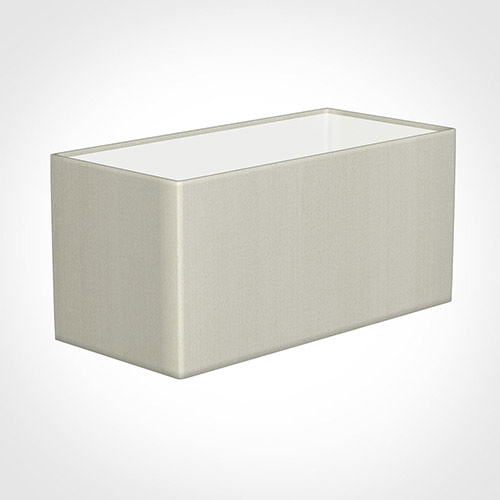 40cm Straight Rectangle Shade in Pearl Faux Silk