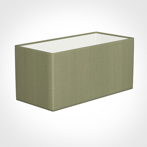 40cm Straight Rectangle Shade in Pale Green Faux Silk