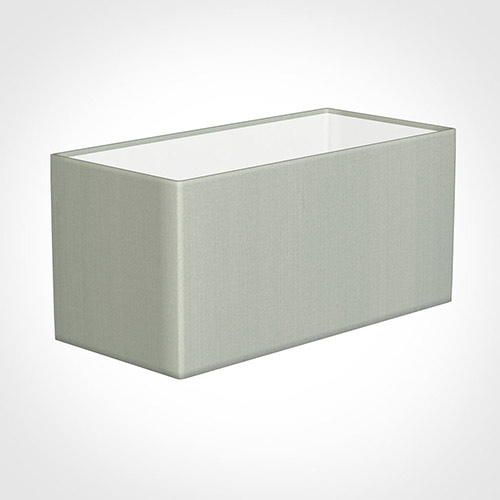 40cm Straight Rectangle Shade in Soft Grey Faux Silk