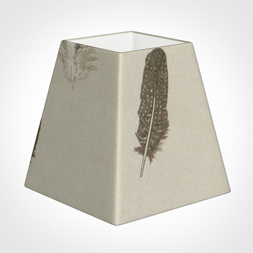 15cm Sloped Square Shade in Stone Featherdown