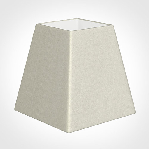 15cm Sloped Square Shade in Pearl Faux Silk