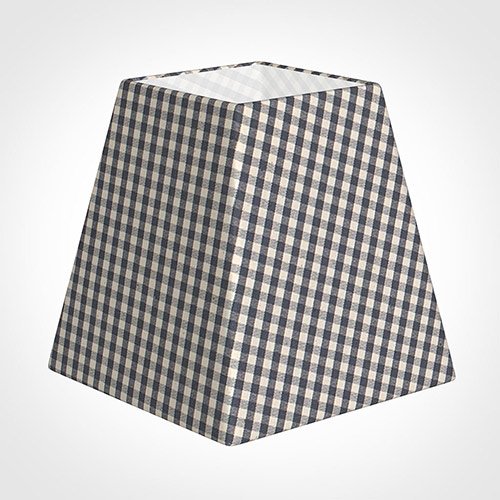 15cm Sloped Square Shade in Grey Longford Gingham