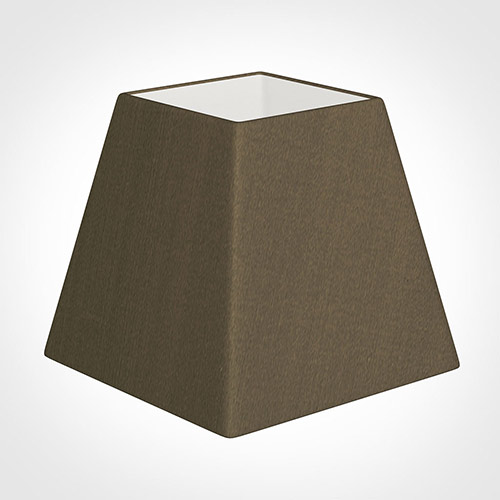 20cm Sloped Square Shade in Bronze Faux Silk