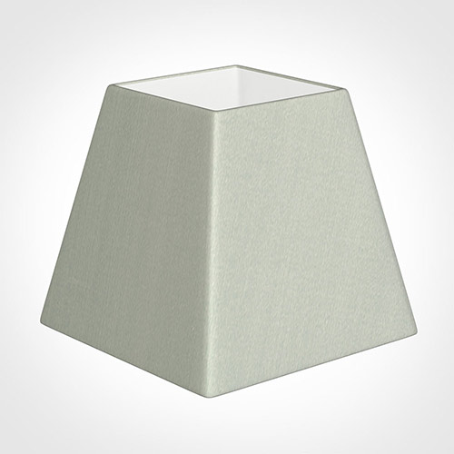 20cm Sloped Square Shade in Soft Grey Faux Silk