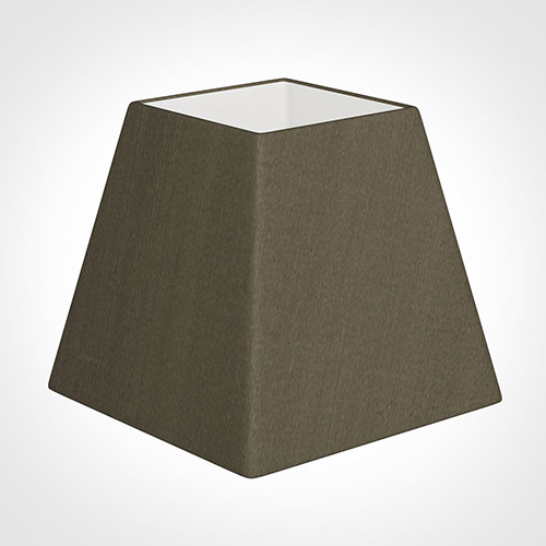 20cm Sloped Square Shade in Bronze Brown Silk