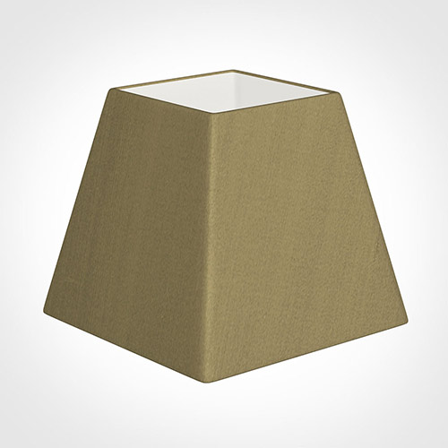 25cm Sloped Square Shade in Dull Gold Faux Silk