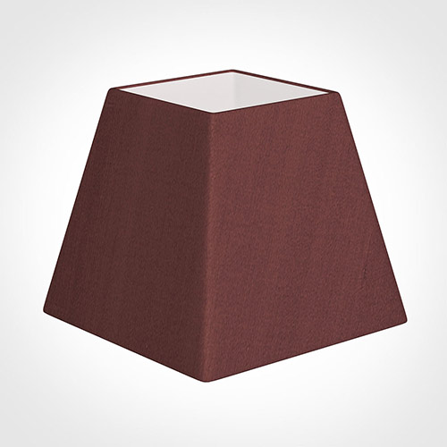 25cm Sloped Square Shade in Old Red Faux Silk