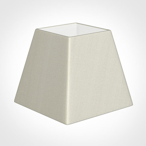 25cm Sloped Square Shade in Pearl Faux Silk