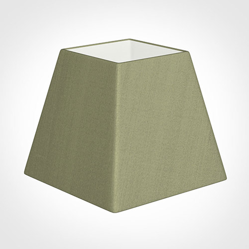 25cm Sloped Square Shade in Pale Green Faux Silk