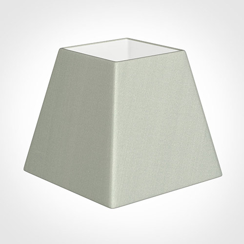 25cm Sloped Square Shade in Soft Grey Faux Silk