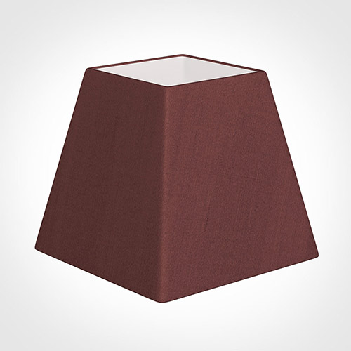 30cm Sloped Square Shade in Old Red Faux Silk