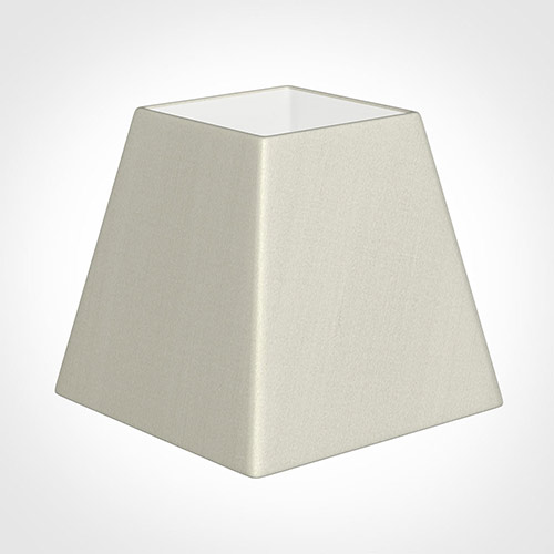 30cm Sloped Square Shade in Pearl Faux Silk
