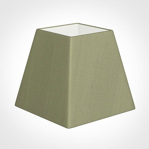 30cm Sloped Square Shade in Pale Green Faux Silk