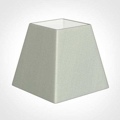 30cm Sloped Square Shade in Soft Grey Faux Silk