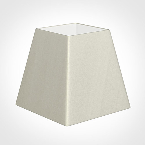 40cm Sloped Square Shade in Pearl Faux Silk