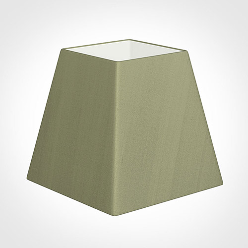 40cm Sloped Square Shade in Pale Green Faux Silk