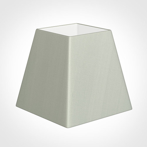 40cm Sloped Square Shade in Soft Grey Faux Silk