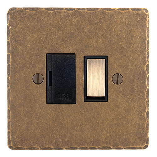 13amp Brass Fused Switch Hammered