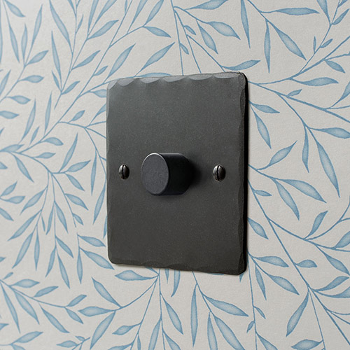 1 Gang Rotary Dimmer Hammered Plate
