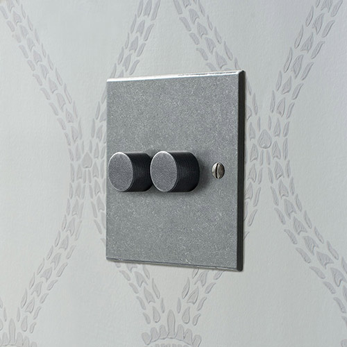 2 Gang Rotary Dimmer Bevelled Plate